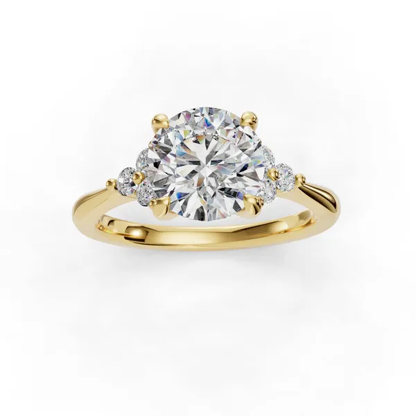 18K Yellow Gold Round Engagement Ring Setting Image 4 SVS Fine Jewelry Oceanside, NY