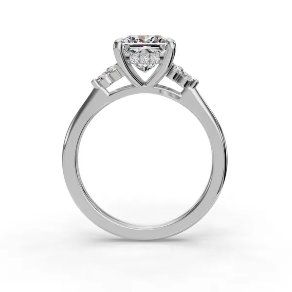 Platinum Princess Engagement Ring Setting Image 2 SVS Fine Jewelry Oceanside, NY