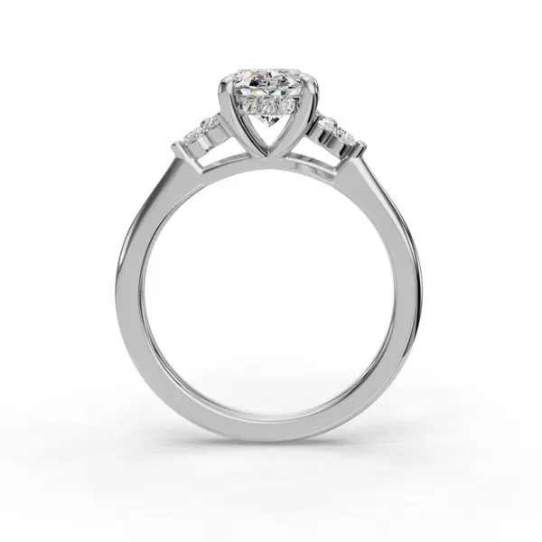 Platinum Oval Engagement Ring Setting Image 2 SVS Fine Jewelry Oceanside, NY
