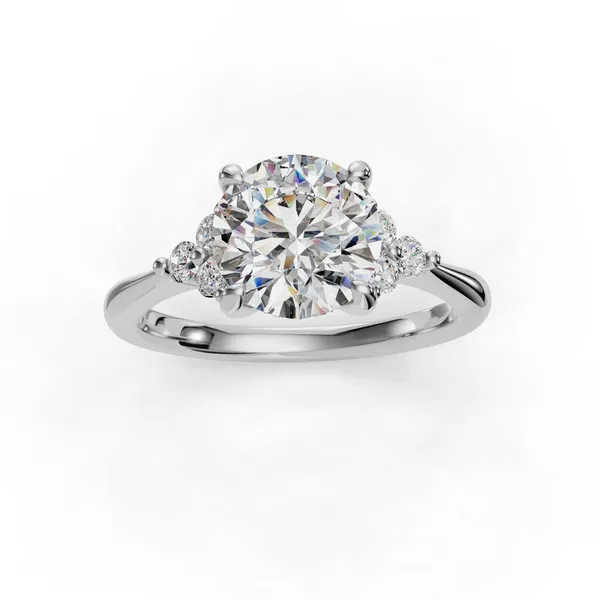 Platinum Round Engagement Ring Setting Image 4 SVS Fine Jewelry Oceanside, NY