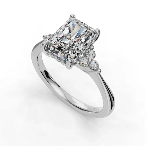 Platinum Radiant Engagement Ring Setting SVS Fine Jewelry Oceanside, NY