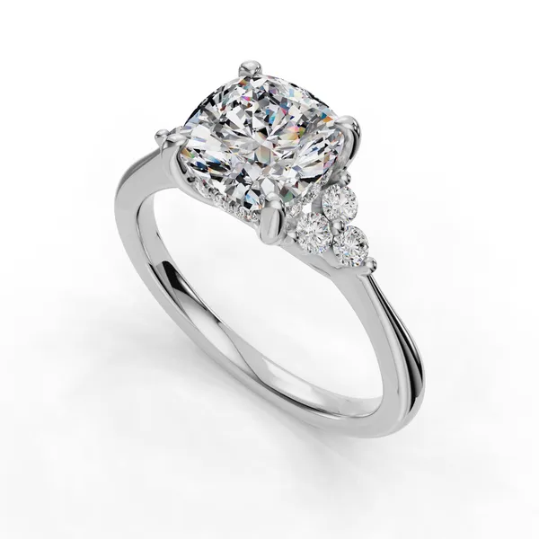 Platinum Cushion Engagement Ring Setting SVS Fine Jewelry Oceanside, NY
