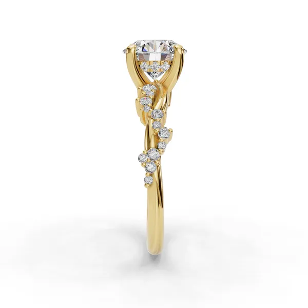 14K Yellow Gold Round Engagement Ring Setting Image 3 SVS Fine Jewelry Oceanside, NY