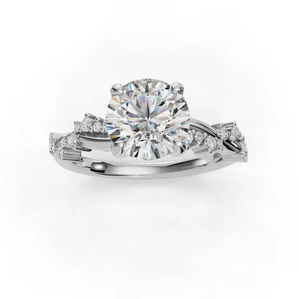 14K White Gold Round Engagement Ring Setting Image 4 SVS Fine Jewelry Oceanside, NY