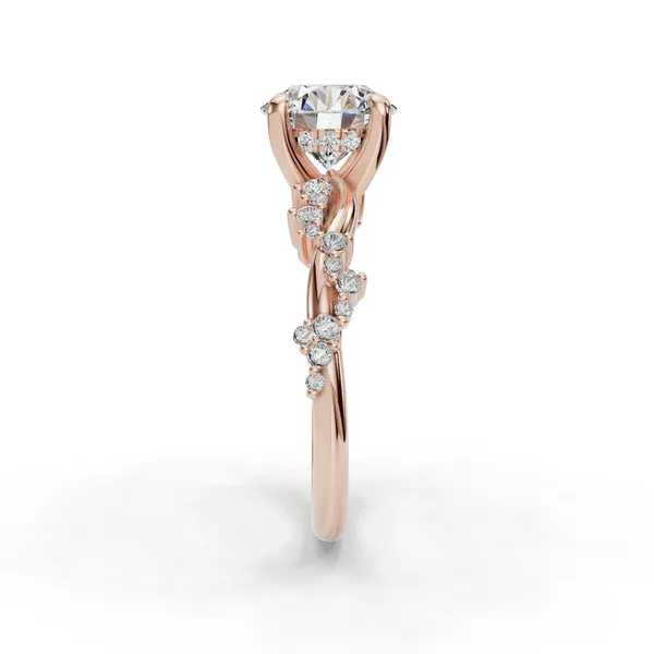 14K Rose Gold Round Engagement Ring Setting Image 3 SVS Fine Jewelry Oceanside, NY