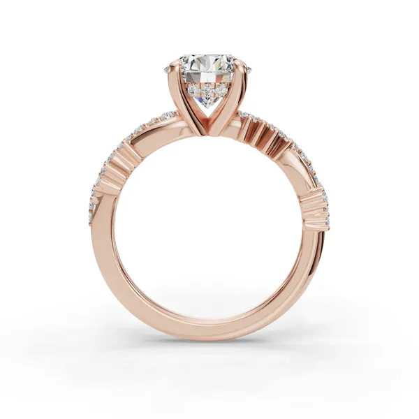 18K Rose Gold Round Engagement Ring Setting Image 2 SVS Fine Jewelry Oceanside, NY