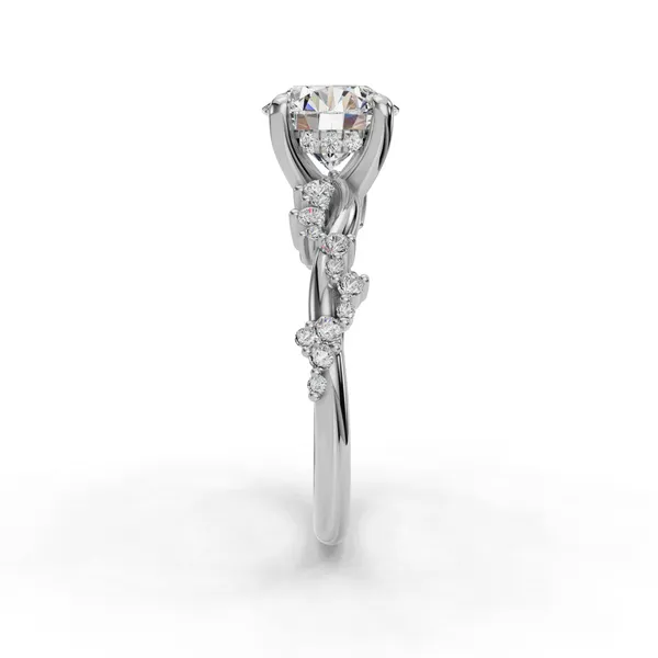 Platinum Round Engagement Ring Setting Image 3 SVS Fine Jewelry Oceanside, NY