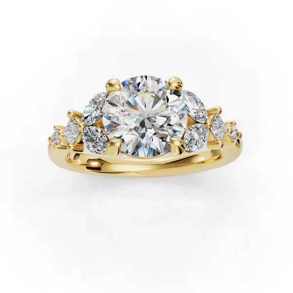 18K Yellow Gold Round Engagement Ring Setting Image 4 SVS Fine Jewelry Oceanside, NY