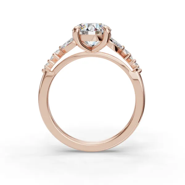 14K Rose Gold Round Engagement Ring Setting Image 2 SVS Fine Jewelry Oceanside, NY