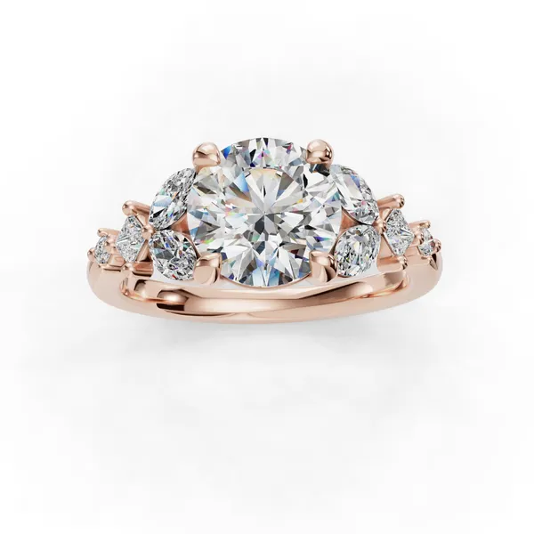 14K Rose Gold Round Engagement Ring Setting Image 4 SVS Fine Jewelry Oceanside, NY