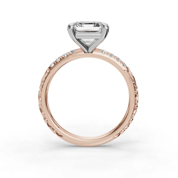 14K Rose Gold Asscher Engagement Ring Setting Image 2 SVS Fine Jewelry Oceanside, NY