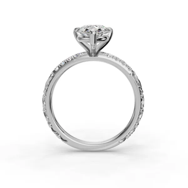 14K White Gold Pear Engagement Ring Setting Image 2 SVS Fine Jewelry Oceanside, NY