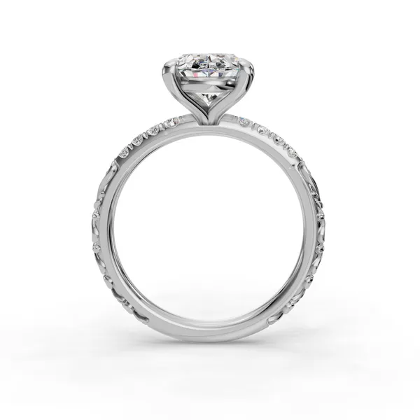 14K White Gold Oval Engagement Ring Setting Image 2 SVS Fine Jewelry Oceanside, NY