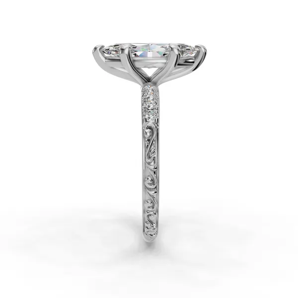 14K White Gold Marquise Engagement Ring Setting Image 3 SVS Fine Jewelry Oceanside, NY