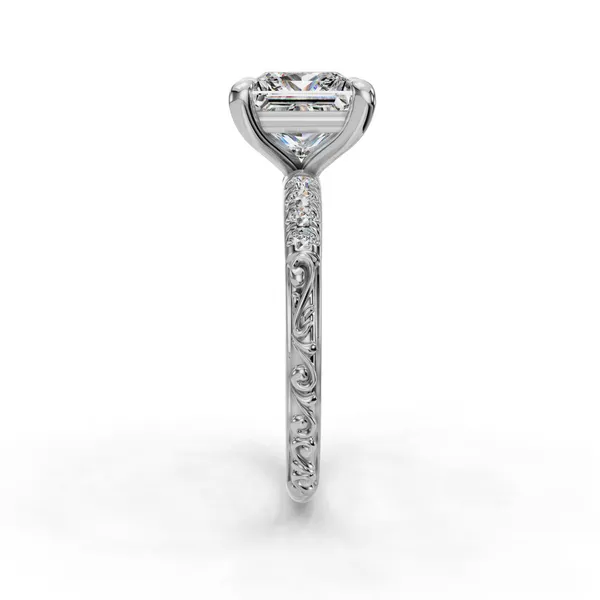14K White Gold Princess Engagement Ring Setting Image 3 SVS Fine Jewelry Oceanside, NY
