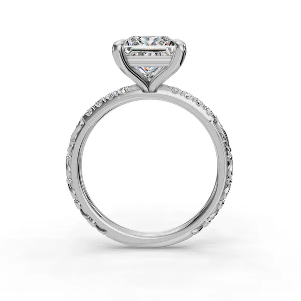 14K White Gold Princess Engagement Ring Setting Image 2 SVS Fine Jewelry Oceanside, NY