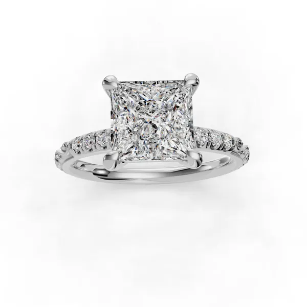 14K White Gold Princess Engagement Ring Setting Image 4 SVS Fine Jewelry Oceanside, NY