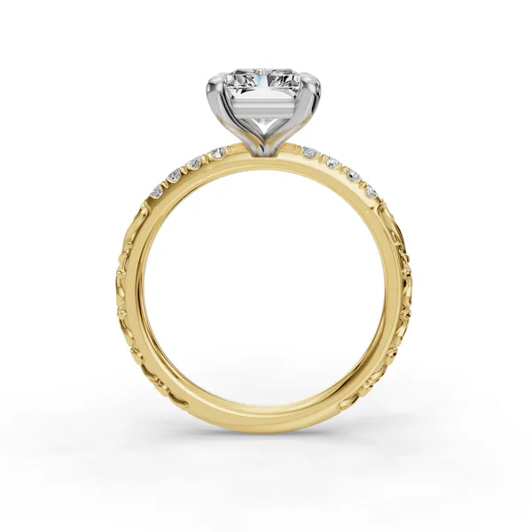 14K Yellow Gold Radiant Engagement Ring Setting Image 2 SVS Fine Jewelry Oceanside, NY
