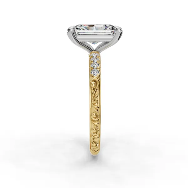 14K Yellow Gold Radiant Engagement Ring Setting Image 3 SVS Fine Jewelry Oceanside, NY