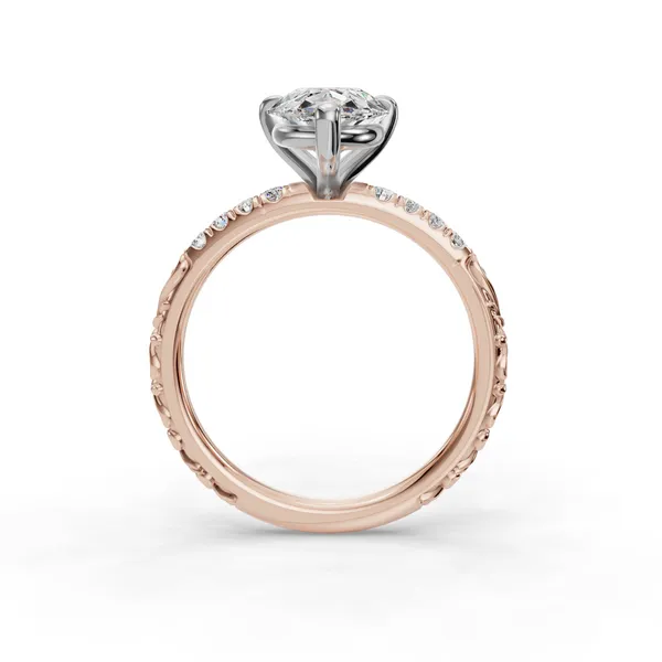 18K Rose Gold Pear Engagement Ring Setting Image 2 SVS Fine Jewelry Oceanside, NY