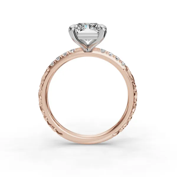 18K Rose Gold Radiant Engagement Ring Setting Image 2 SVS Fine Jewelry Oceanside, NY