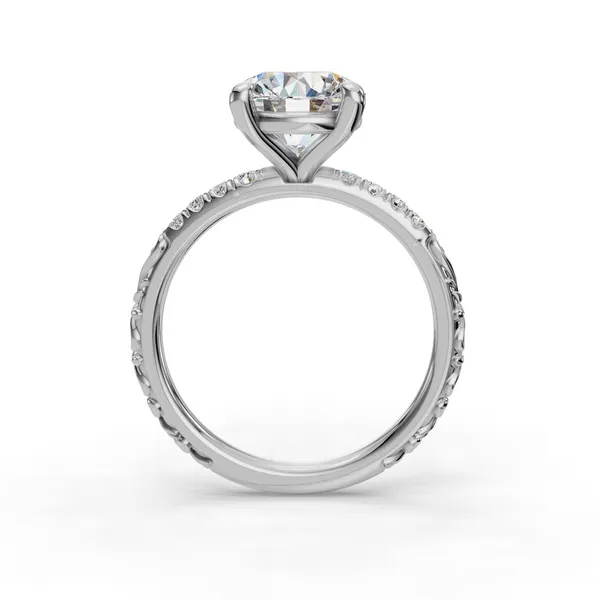18K White Gold Round Engagement Ring Setting Image 2 SVS Fine Jewelry Oceanside, NY