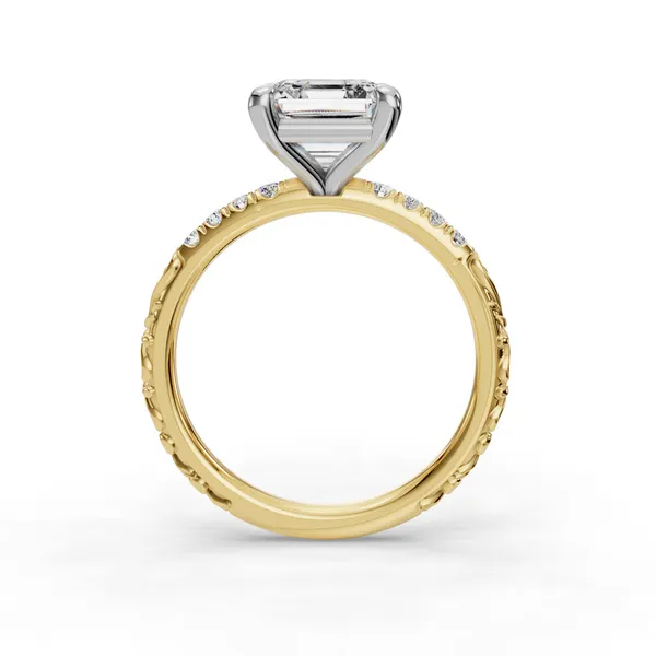 18K Yellow Gold Asscher Engagement Ring Setting Image 2 SVS Fine Jewelry Oceanside, NY