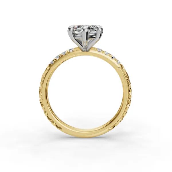18K Yellow Gold Marquise Engagement Ring Setting Image 2 SVS Fine Jewelry Oceanside, NY
