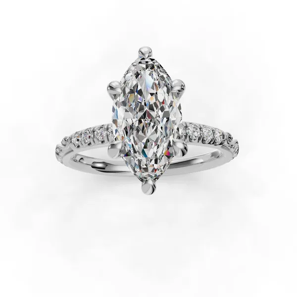 Platinum Marquise Engagement Ring Setting Image 4 SVS Fine Jewelry Oceanside, NY