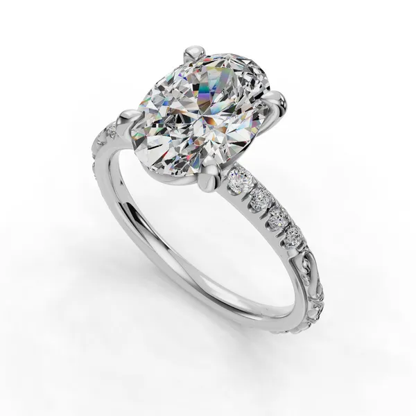 Platinum Oval Engagement Ring Setting SVS Fine Jewelry Oceanside, NY