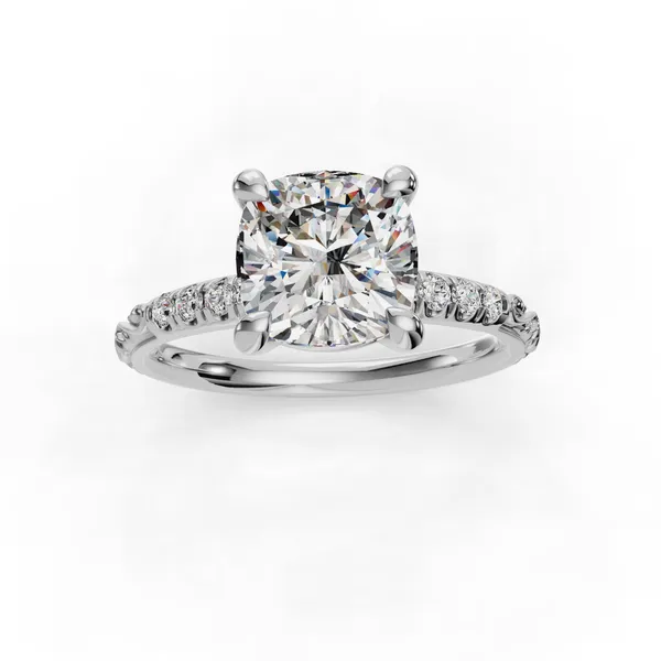 Platinum Cushion Engagement Ring Setting Image 4 SVS Fine Jewelry Oceanside, NY