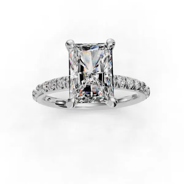 Platinum Radiant Engagement Ring Setting Image 4 SVS Fine Jewelry Oceanside, NY