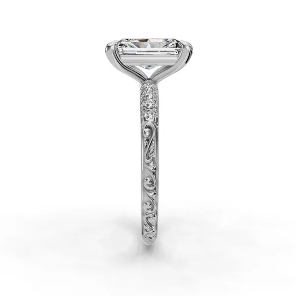 Platinum Radiant Engagement Ring Setting Image 3 SVS Fine Jewelry Oceanside, NY