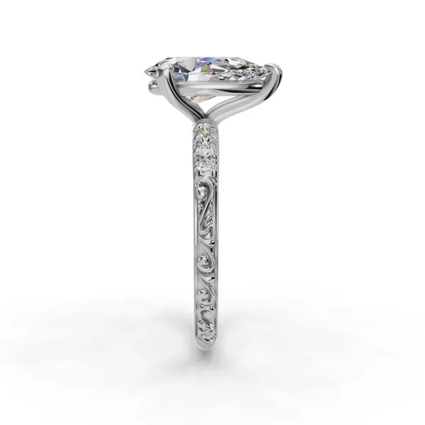 Platinum Pear Engagement Ring Setting Image 3 SVS Fine Jewelry Oceanside, NY