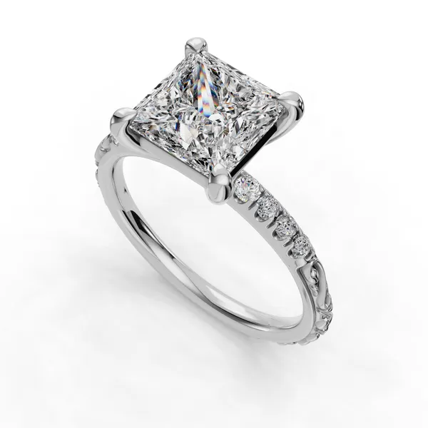 Platinum Princess Engagement Ring Setting SVS Fine Jewelry Oceanside, NY