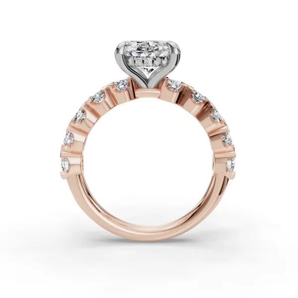 14K Rose Gold Oval Engagement Ring Setting Image 2 SVS Fine Jewelry Oceanside, NY