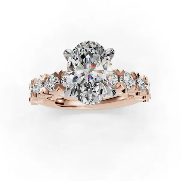 14K Rose Gold Oval Engagement Ring Setting Image 4 SVS Fine Jewelry Oceanside, NY