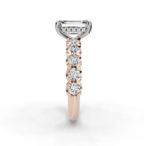 14K Rose Gold Emerald Engagement Ring Setting Image 3 SVS Fine Jewelry Oceanside, NY