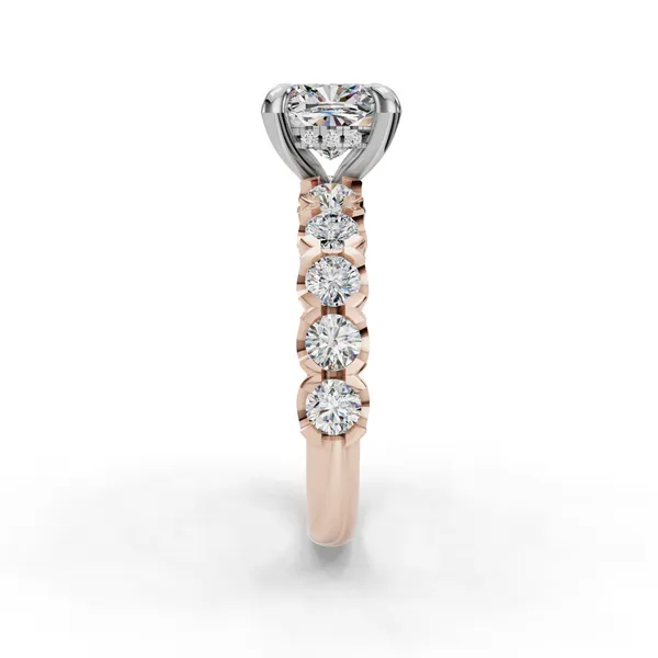 14K Rose Gold Cushion Engagement Ring Setting Image 3 SVS Fine Jewelry Oceanside, NY