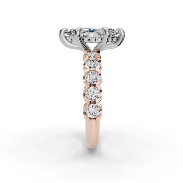 14K Rose Gold Marquise Engagement Ring Setting Image 3 SVS Fine Jewelry Oceanside, NY