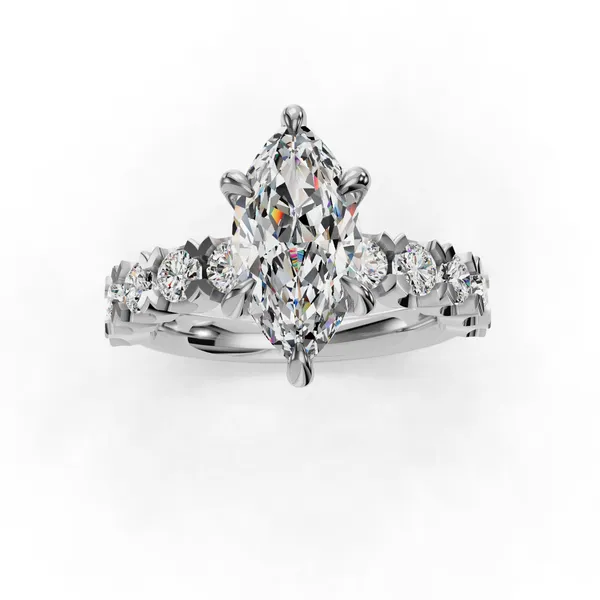 14K White Gold Marquise Engagement Ring Setting Image 4 SVS Fine Jewelry Oceanside, NY