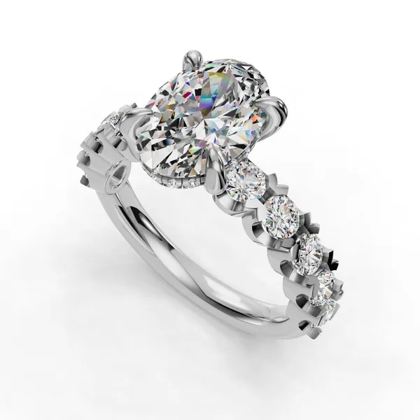 14K White Gold Oval Engagement Ring Setting SVS Fine Jewelry Oceanside, NY