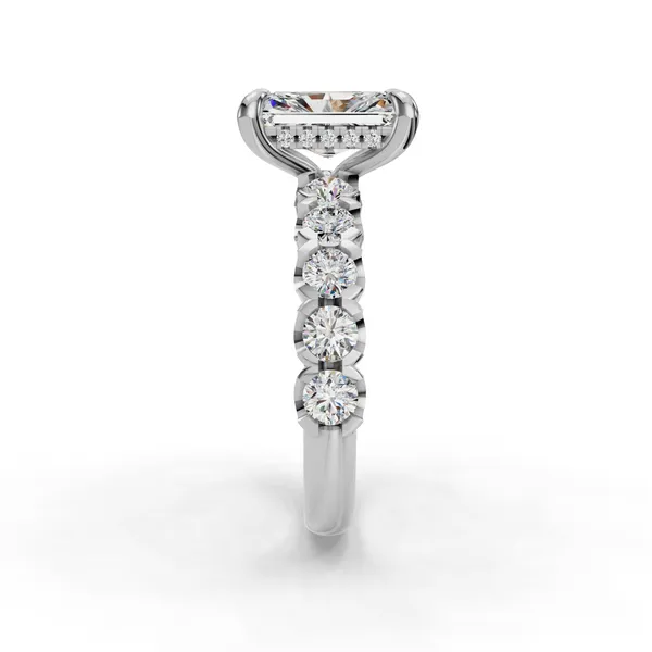 14K White Gold Radiant Engagement Ring Setting Image 3 SVS Fine Jewelry Oceanside, NY