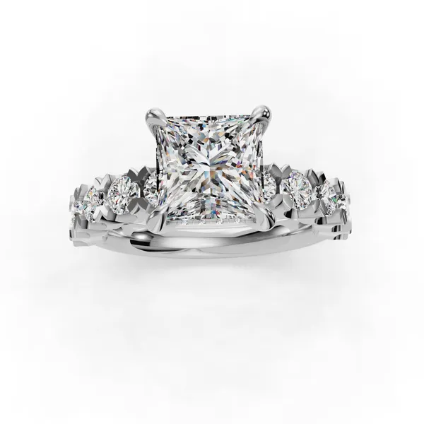 14K White Gold Princess Engagement Ring Setting Image 4 SVS Fine Jewelry Oceanside, NY