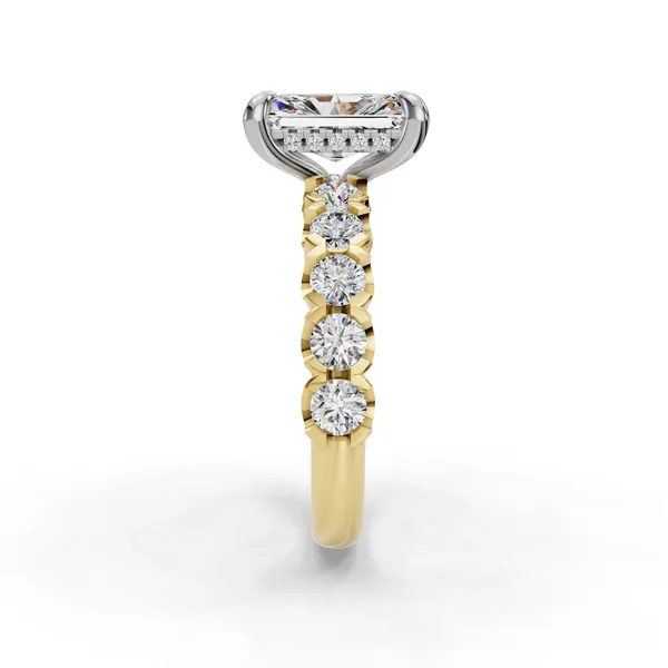 14K Yellow Gold Radiant Engagement Ring Setting Image 3 SVS Fine Jewelry Oceanside, NY