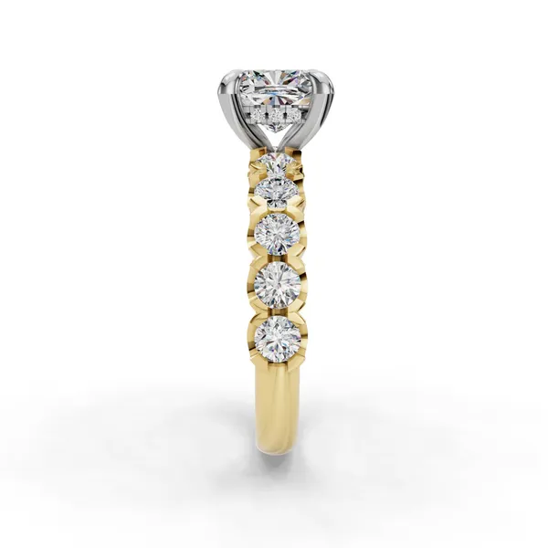 14K Yellow Gold Cushion Engagement Ring Setting Image 3 SVS Fine Jewelry Oceanside, NY
