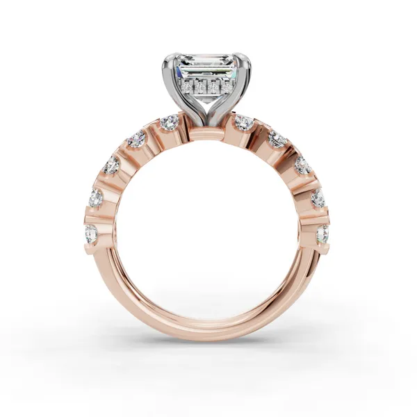 18K Rose Gold Asscher Engagement Ring Setting Image 2 SVS Fine Jewelry Oceanside, NY