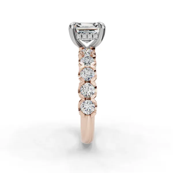18K Rose Gold Asscher Engagement Ring Setting Image 3 SVS Fine Jewelry Oceanside, NY