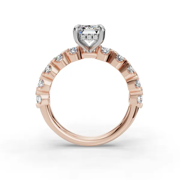 18K Rose Gold Emerald Engagement Ring Setting Image 2 SVS Fine Jewelry Oceanside, NY