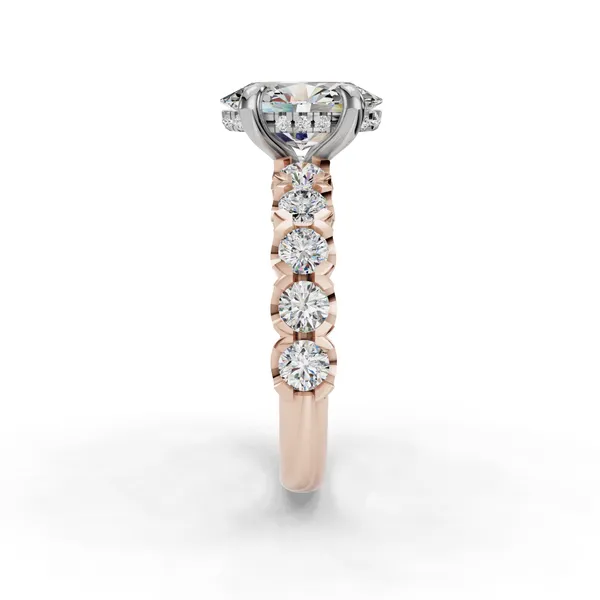 18K Rose Gold Oval Engagement Ring Setting Image 3 SVS Fine Jewelry Oceanside, NY